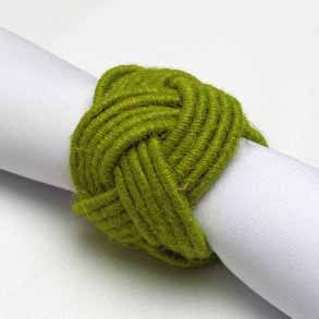 Chartreuse Woven Napkin Ring - Over The Top
