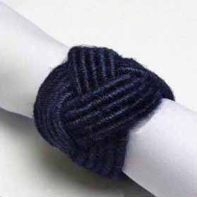 Navy Woven Napkin Ring - Over The Top