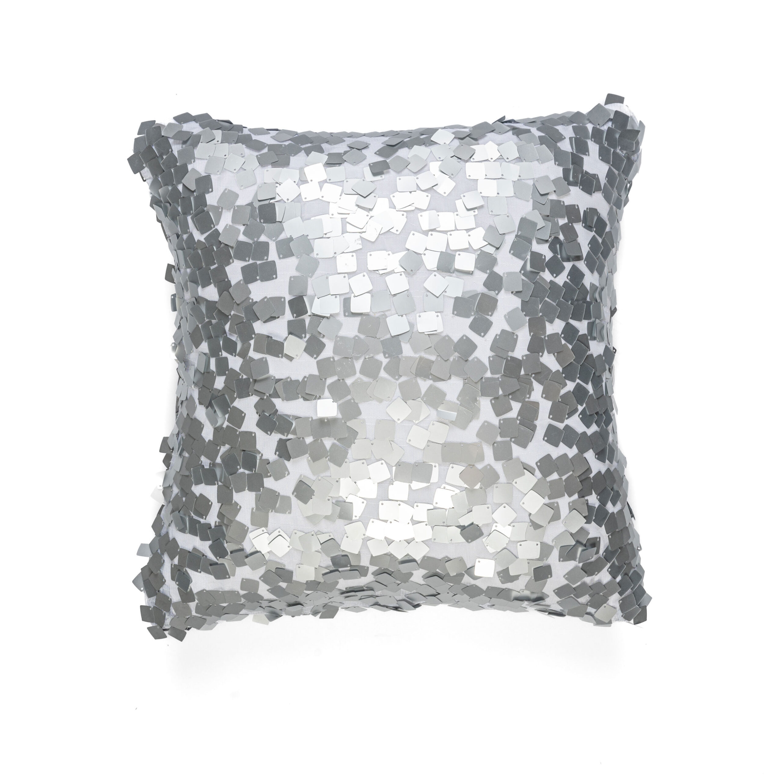 Silver Square Matte Paillette Pillow